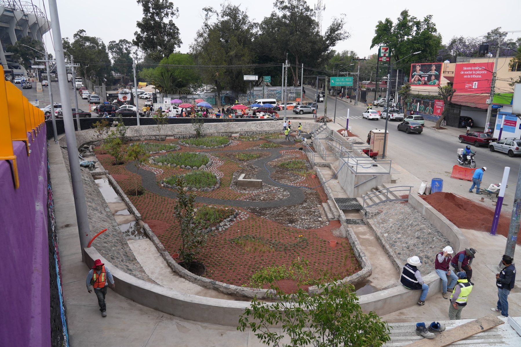 Vista general del Jardín de Lluvia Coapam