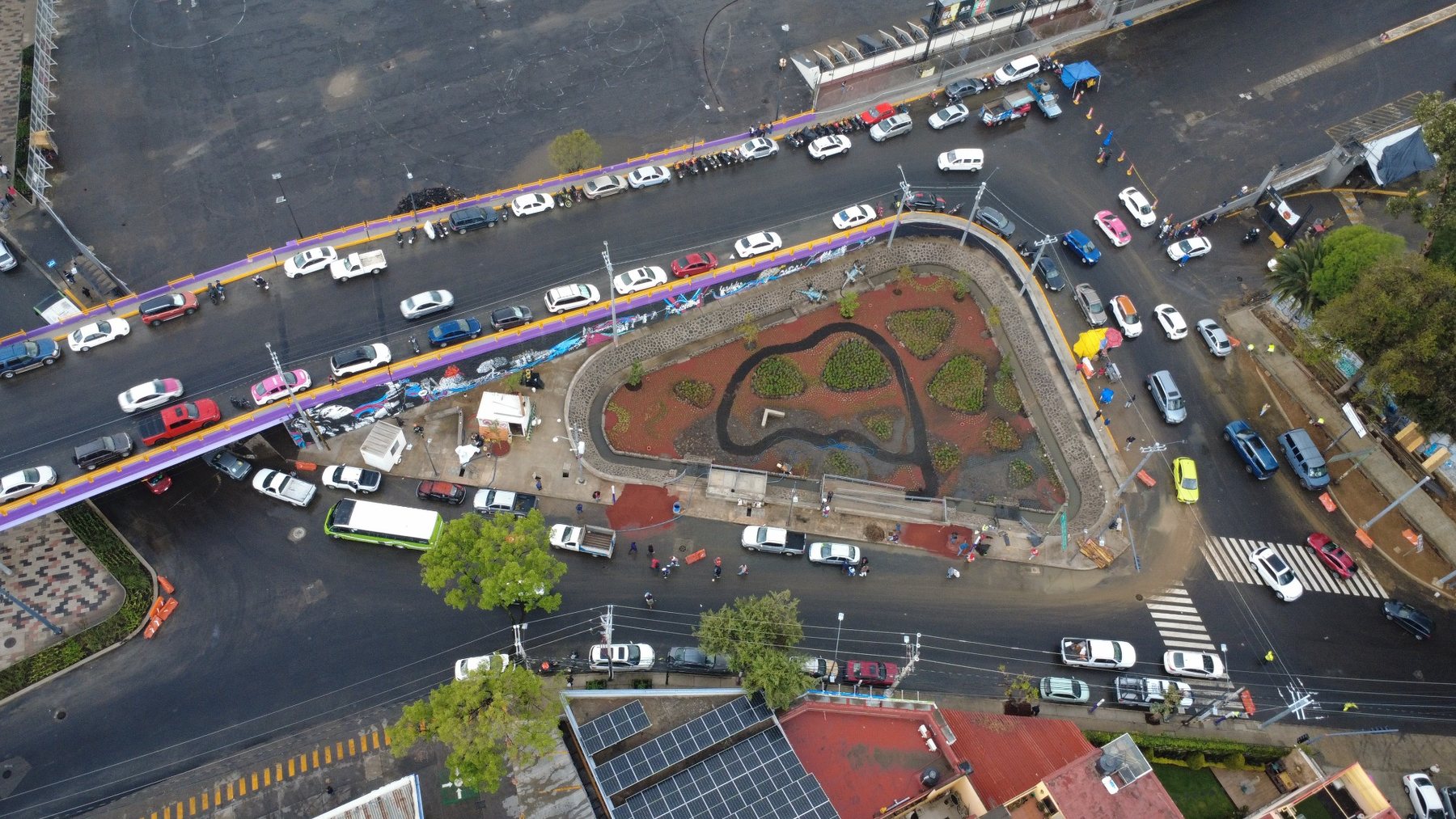 Vista aérea del Jardín de Lluvia Coapam